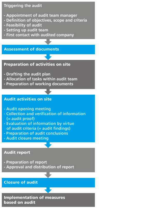 Diagram. Shows the typical activities of an audit