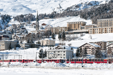 Blick auf Sankt-Moritz.