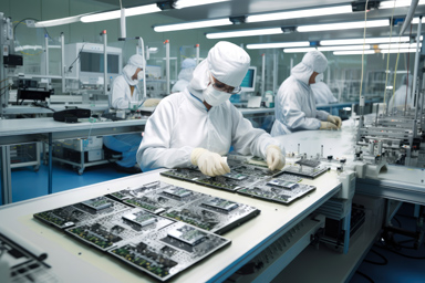 Technological experts working in a laboratory