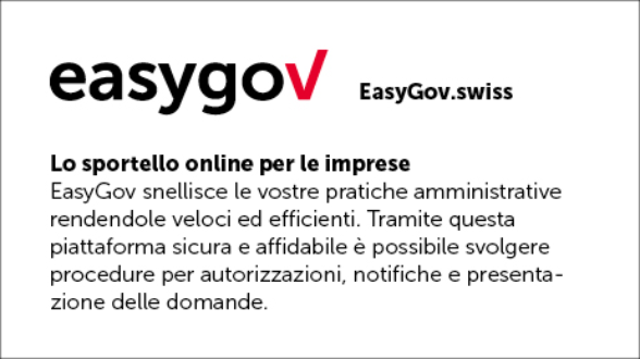 Portale in linea per le imprese Easygov. 